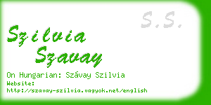 szilvia szavay business card